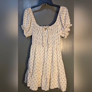 Liberty Love White Cherry Print Mini Dress